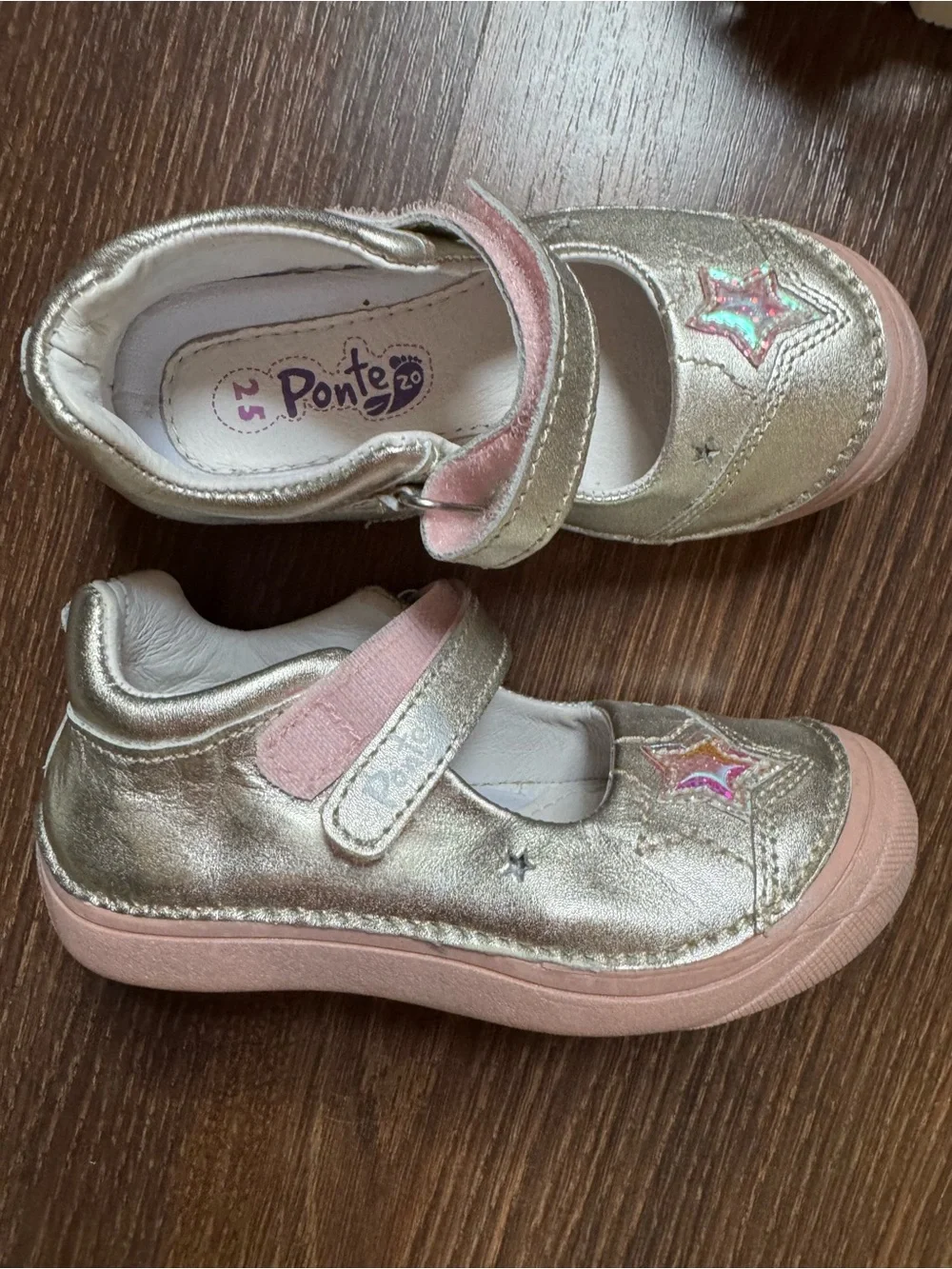 Primigi and Ponte Girls Gold and Pink Shoes - Sandals & Mary Jane